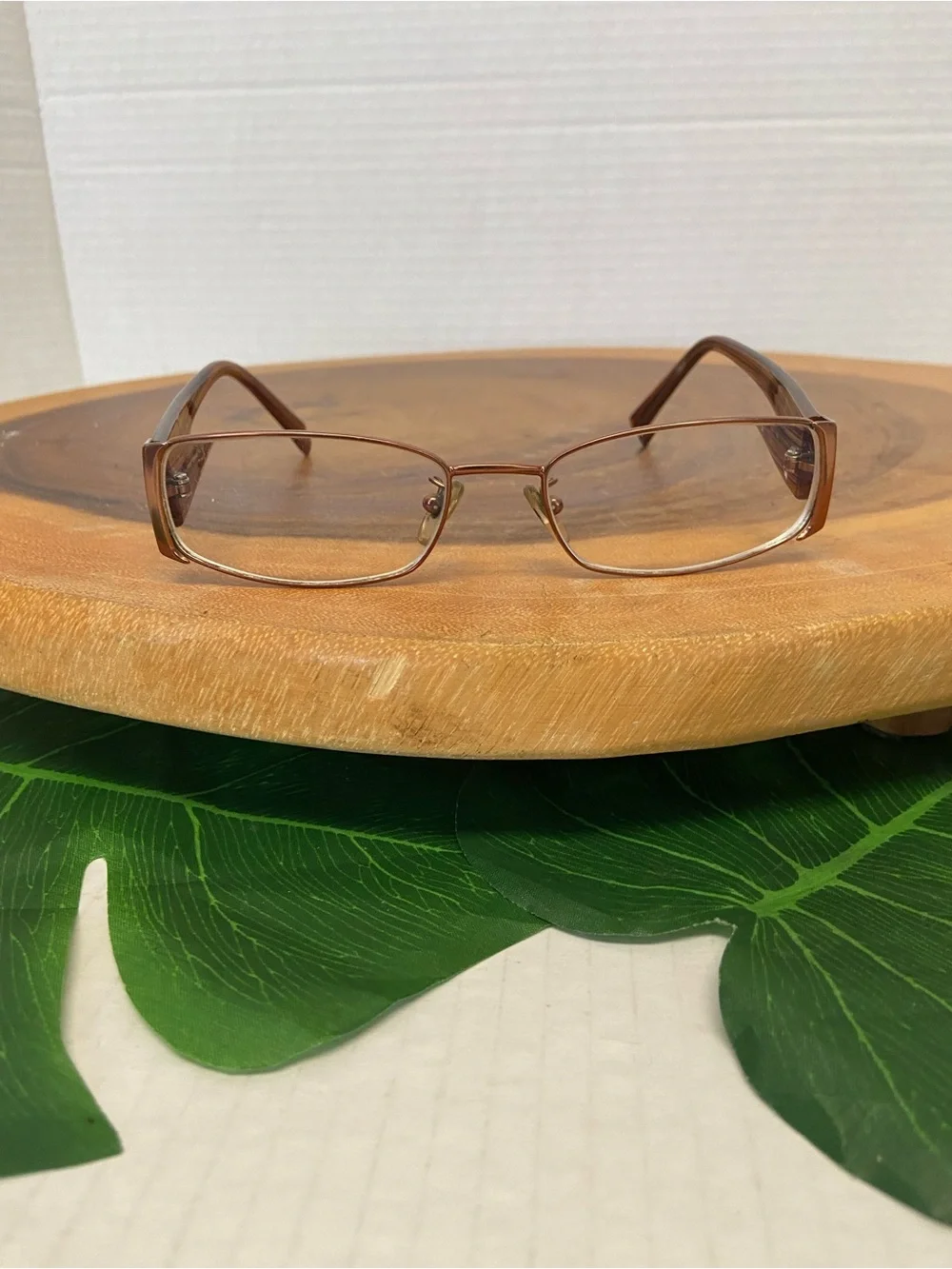 Fendi Woodgrain finish Eyeglasses Frames